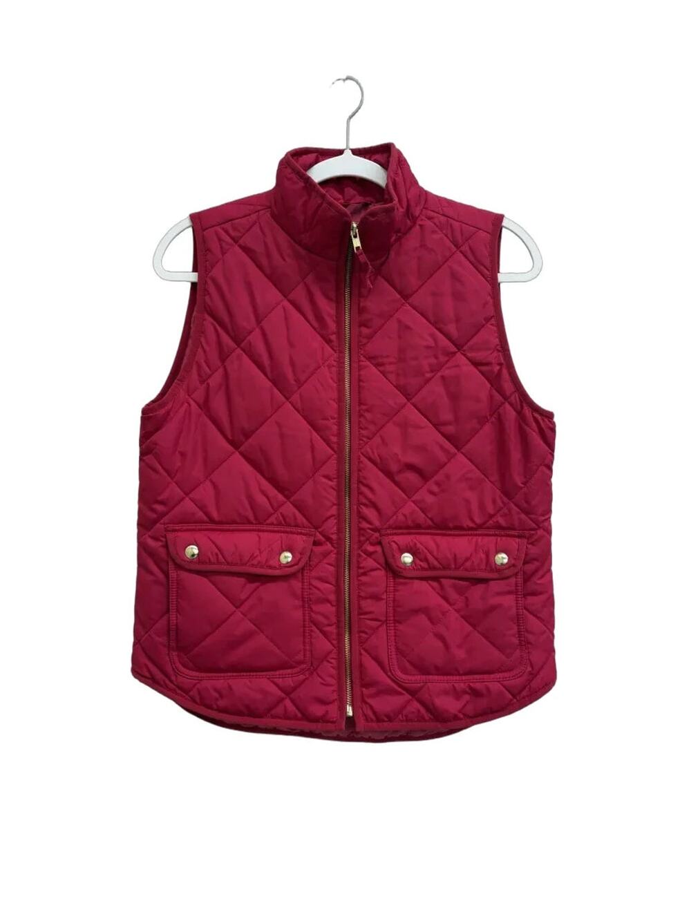 J.Crew Quilted Puffer Vest Raspberry Pink